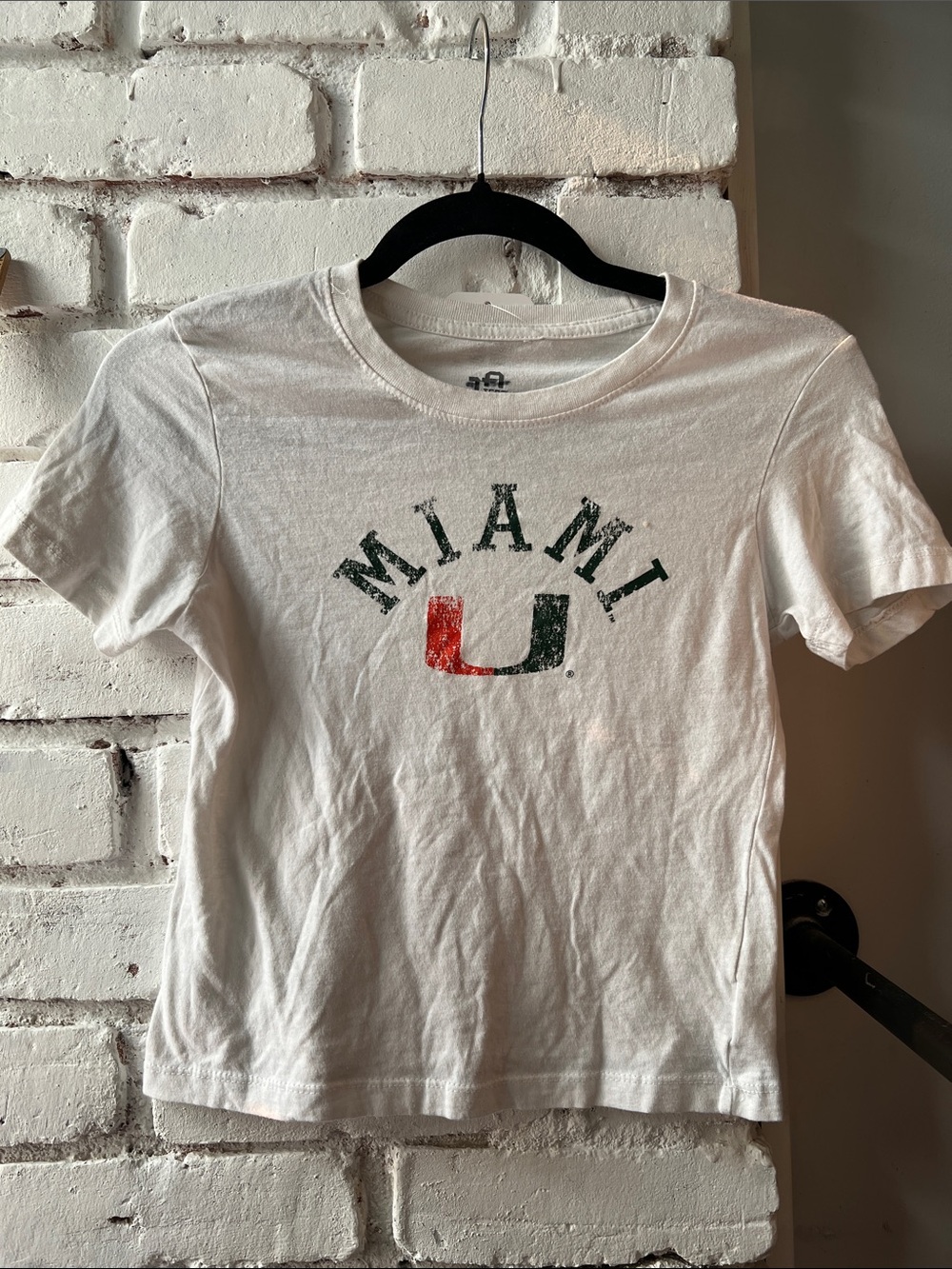 Miami u fitted baby Graphic Crewneck Tee - White